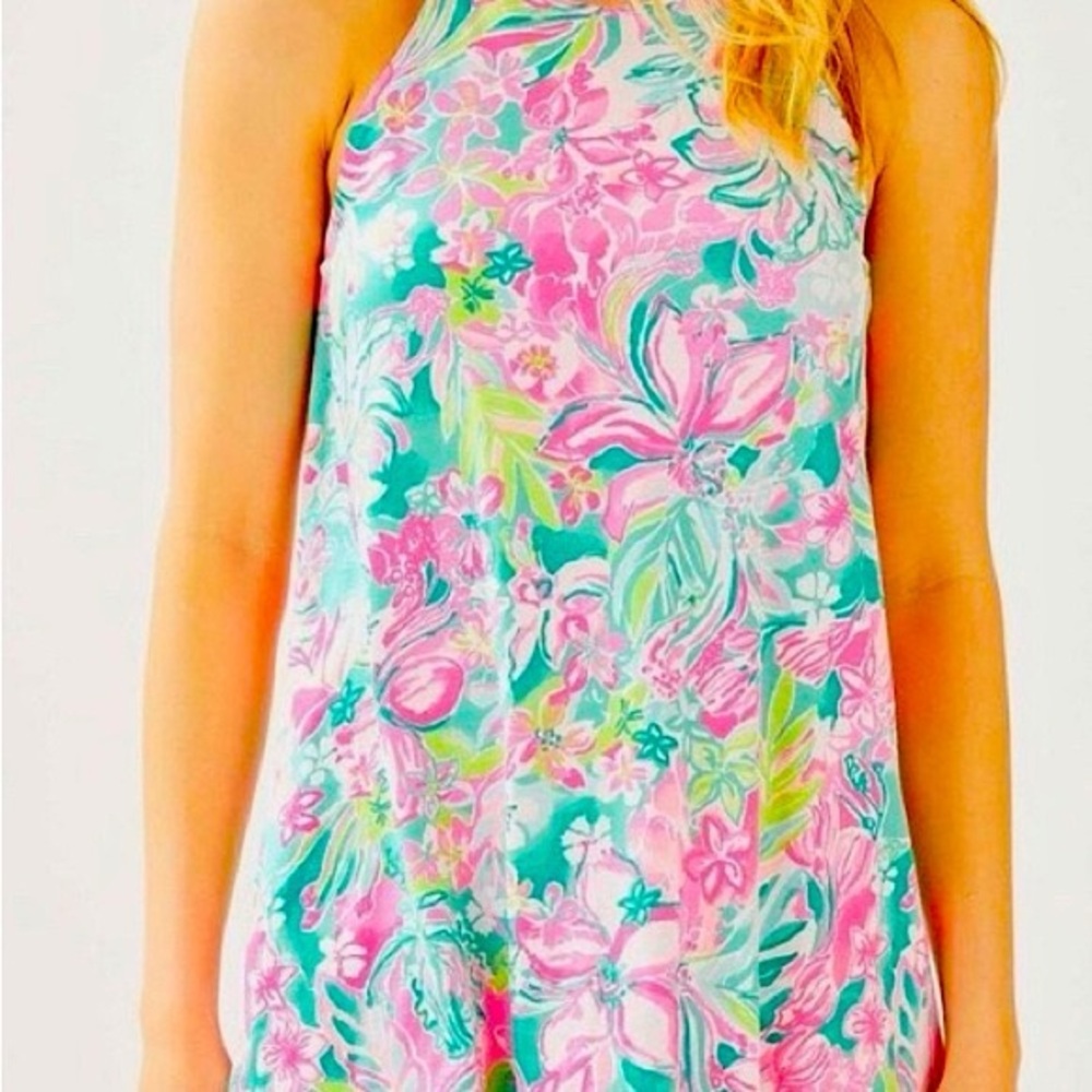 Lilly Pulitzer Margot Hot On The Scene Pima Cotton Jersey Swing Tank Dress XL - Picture 3 of 8